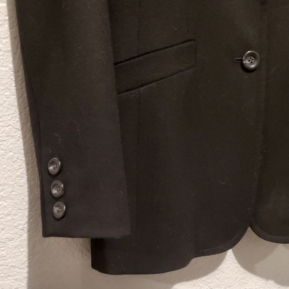 Talbots Black Italian Wool Blazer Jacket Classic Notched Lapels 2 Button Size 6 - Picture 7 of 9